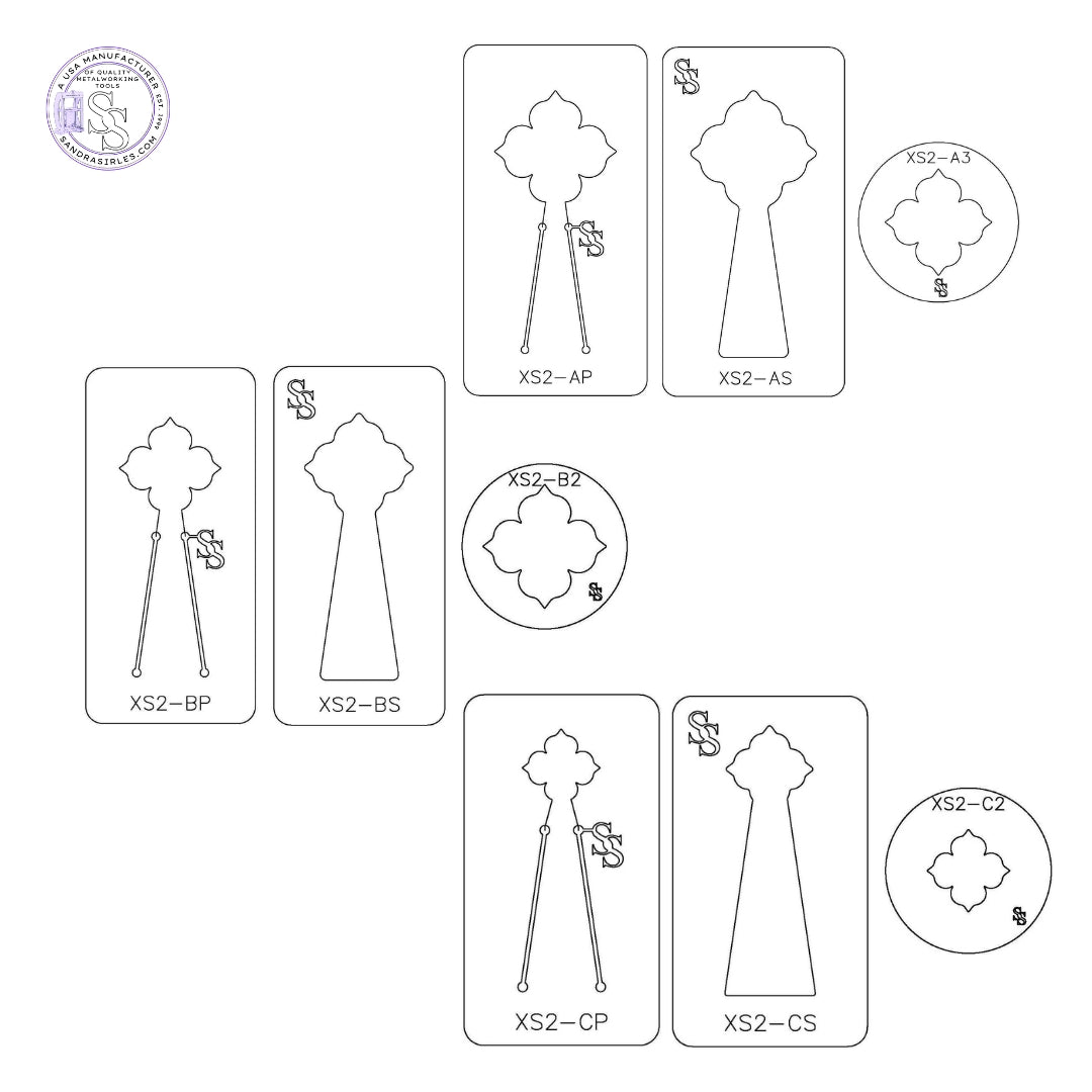 XS2 TRIO: EXACT SIZE FORMING DIE TRIO SETS: 1 SILHOUETTE DIE, 1 PANCAKE DIE, 1 SPACER DIE